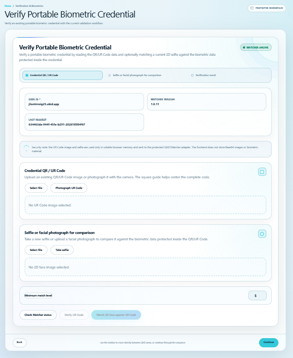 Portable biometric credential verifier