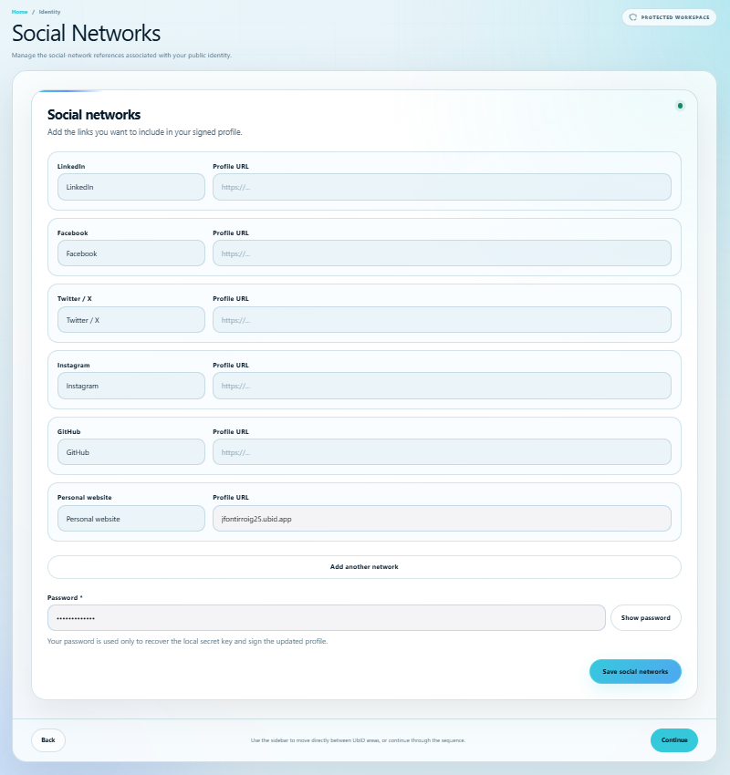 Editor de enlaces de redes sociales